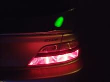 close-up of the glowing marker on the spoiler