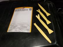 Make sure to purchase this $4.99 Harbor Freight Nylon Pry Bar Kit. Works great.