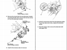 Alternator replacement page 2, and tensioner check 1