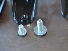 old and new bolts that hold the bracket in