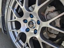 Enkei Raijin 18x8.5 with Muteki SR48 Chrome Blue