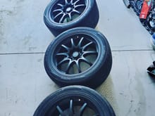 Back for a little update on the car. So I sold the drag wheels I was running on the car to get these new ones. Wanted to go with a bigger offset and wider wheel. These are 17x8 with 35mm offset. Going to run a 245/40/17 on the car.  The plan is to get some TL-S brembo calipers for the front and these wheels will clear the bigger calipers. 