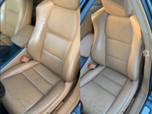 Before and after of the driver's seat. It isn't perfect due to the cracking which isn't fixable. Plan on doing one more round to the front two seats to get them even better and am looking to replace the driver's seat.