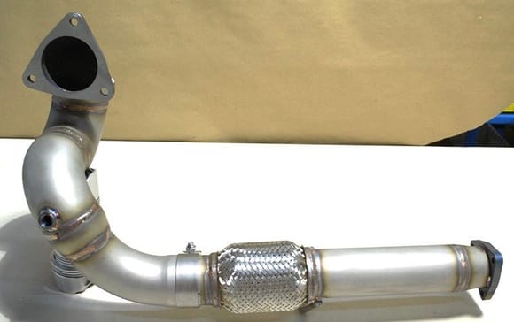 RV6 Downpipe, Left Side with Mid-Pipe.