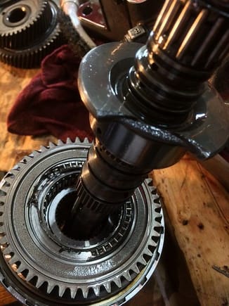 4th Gear Thrust Bearing failure. Hand torquing shaft nuts might have prevented or revealed this misalignment or "Bind"