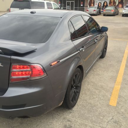 Newly installed last year Type S tail lights and LED SMOKE side markers front and back w/ red and amber LEDs