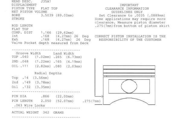 10:1 cr piston specs