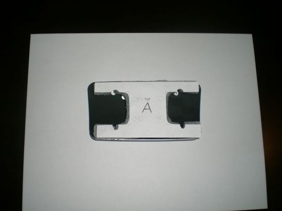 Back side of brake pedal with extra foam backing
  template