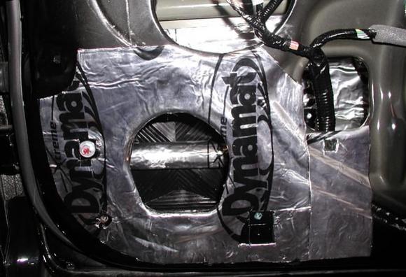 Sound deadening applied to door opening