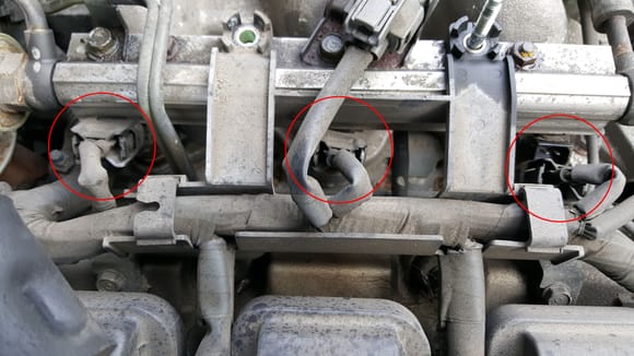 Plugs infront of injectors passenger's side