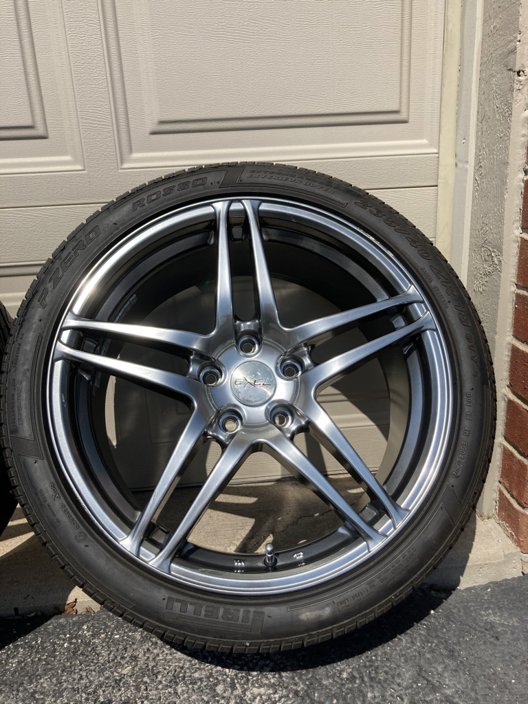 Wheels and Tires/Axles - FS: 5 Wheels & Tires - Exel Ennio 18x8 5x114.3 on Michelin Pilot Sport A/S+ 245/40/18 - Used - 0  All Models - Naperville, IL 60564, United States