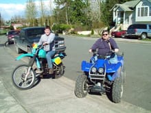 My friend Phil and I just getting back from riding.                                                                                                                                                     
