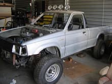 Mazda B5000 is very close to moving under its own power. Front end is 69 F250 TTB with disc's/88 E150. Rear end is 8.8&quot;with 4.30 gears and discs.