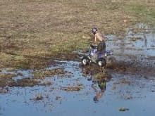 Me roostin some mud in the backyard! great fun!                                                                                                                                                         