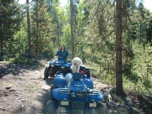 The wife &amp; dog... ATVing in Colorado... over 10,000 ft...