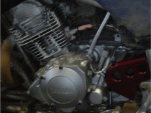 6/13/04 This is the side of my Warrior's motor after I painted it.                                                                                                                                      