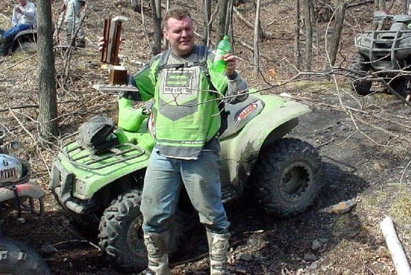 My 1st TROPHY!!Found a rusty trophy in the Woods, Oh and lets not forget my Sponsor! Mountain Dew! ~LOL                                                                                         