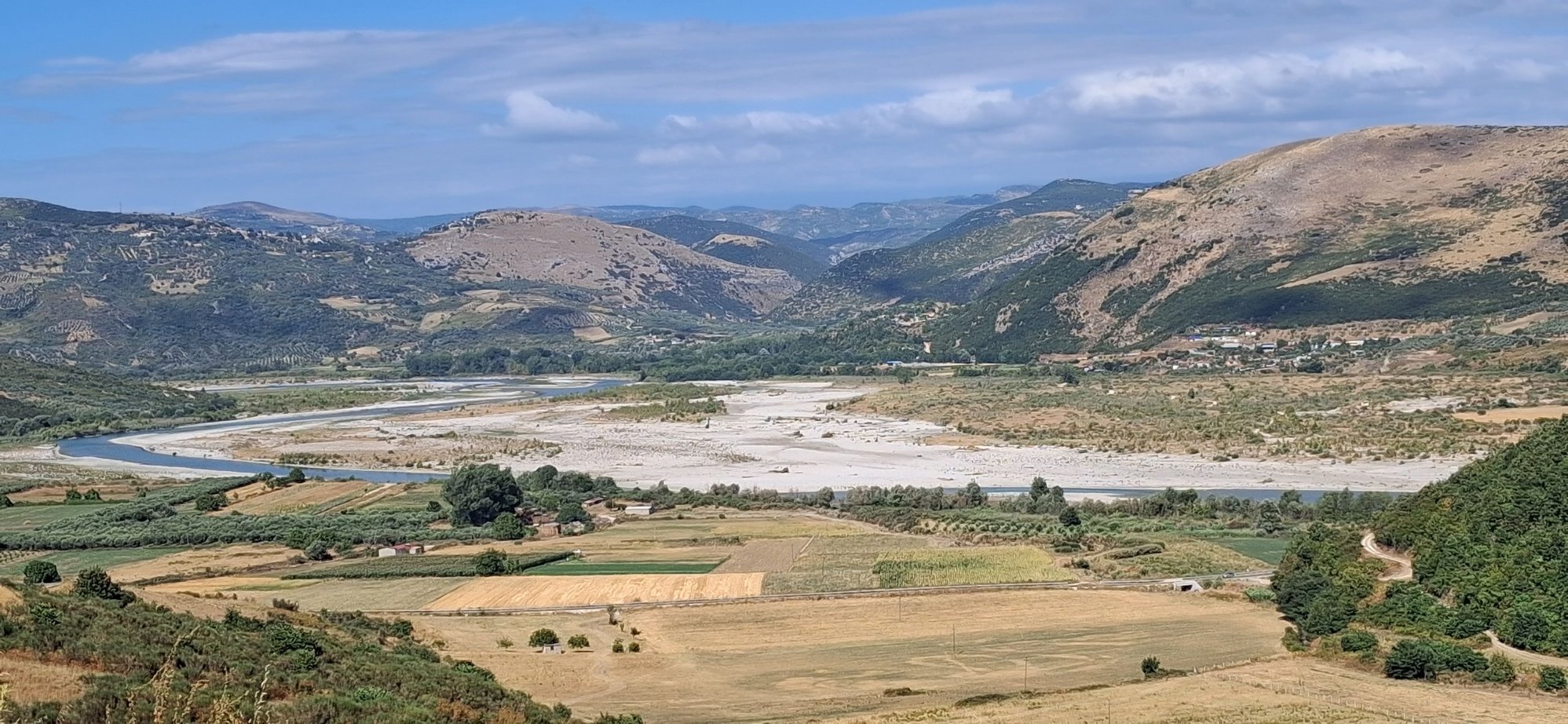 Vjosa river, east of city of Vlore, southwest Albania, July 27 2025