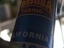 Another, undated California registration sticker.
Toshiba High Tensile frame-tubing