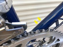 Two very mild dings topside of the downtube