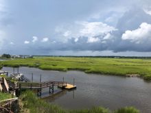 Our view out the back of the house. Great kayaking during high tide.