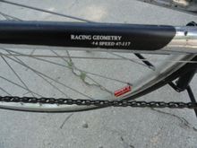 2 X 7 gear set up.  Araya 700c clincher wheels