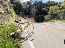 The plan was almost scrapped when I passed the Road Closed and No Cyclists or Pedestrians signs at the bottom of the Rock Store climb, but we proceeded until we reached the area of concern. Fortunately, there were no workers to send us back.

