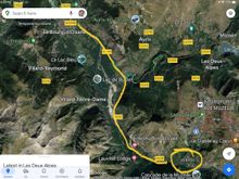 Where I circled is where you take the bike lift up to Les Deux Alpes. 