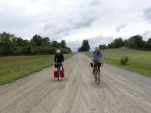 On a short gravel segment 