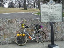 My bike at Elivis's place. I couldn't stomach the crowds of the cost so didn't get closer than this
