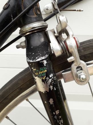 Flaking paint on fork blades and crown. 531 sticker scraped up...otger side not quite this bad.