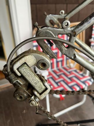 Front derailleur and shift levers are Campagnolo, rear is Suntour V.