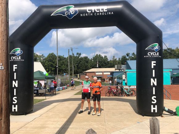My brother and me at today’s finish. 