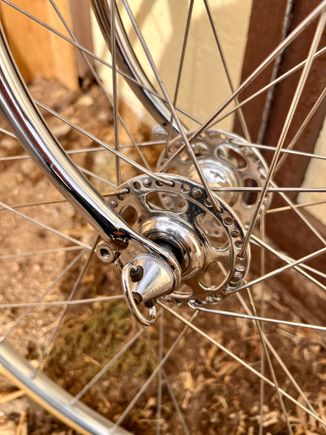 So called "mistake" double drilled hubs, original to the bike