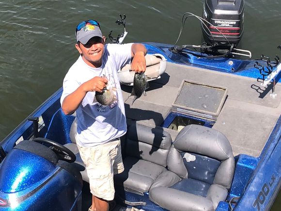 Two nice white bass, he caught one when I first got there.