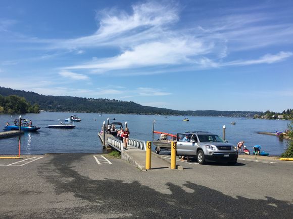 Busy at the boat launch