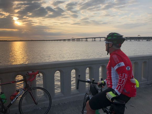 Rick checking out the view, nice to have cloud cover!!