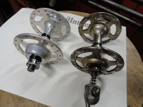 Left is after cleaning and right is before.  Note the chrome lock nuts, a nice touch.