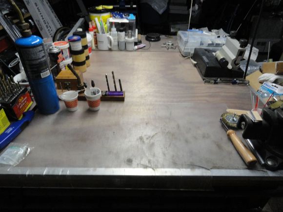 Today the bench is clear.  It likely won't stay this way for long, but it is a start for the new year.