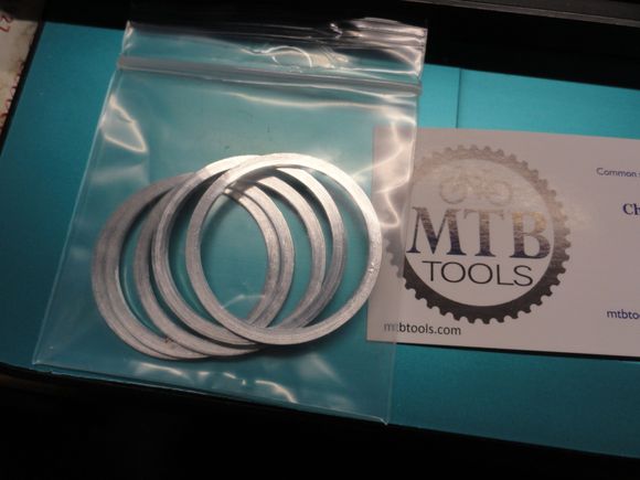 1mm spacers for Italian Bottom brackets from MTB tools.
