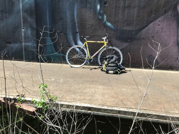 my WABI beneath the mural 