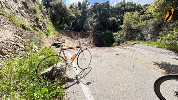 The plan was almost scrapped when I passed the Road Closed and No Cyclists or Pedestrians signs at the bottom of the Rock Store climb, but we proceeded until we reached the area of concern. Fortunately, there were no workers to send us back.

