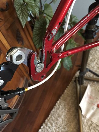 Before - not enough clearance for a 7-speed freewheel