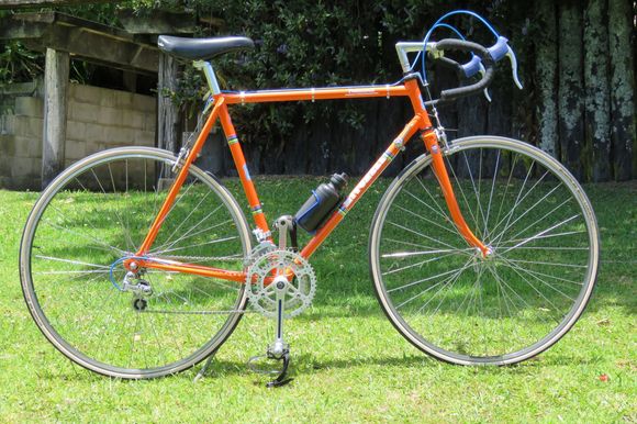 nz built Mitchell racing machine from the 1970s in new but accurate paint