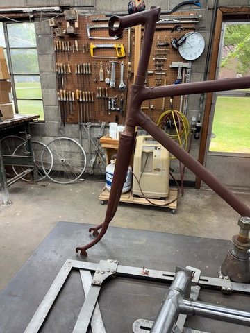 A bilaminate Claude Butler frame with a fork that has 2 3/4