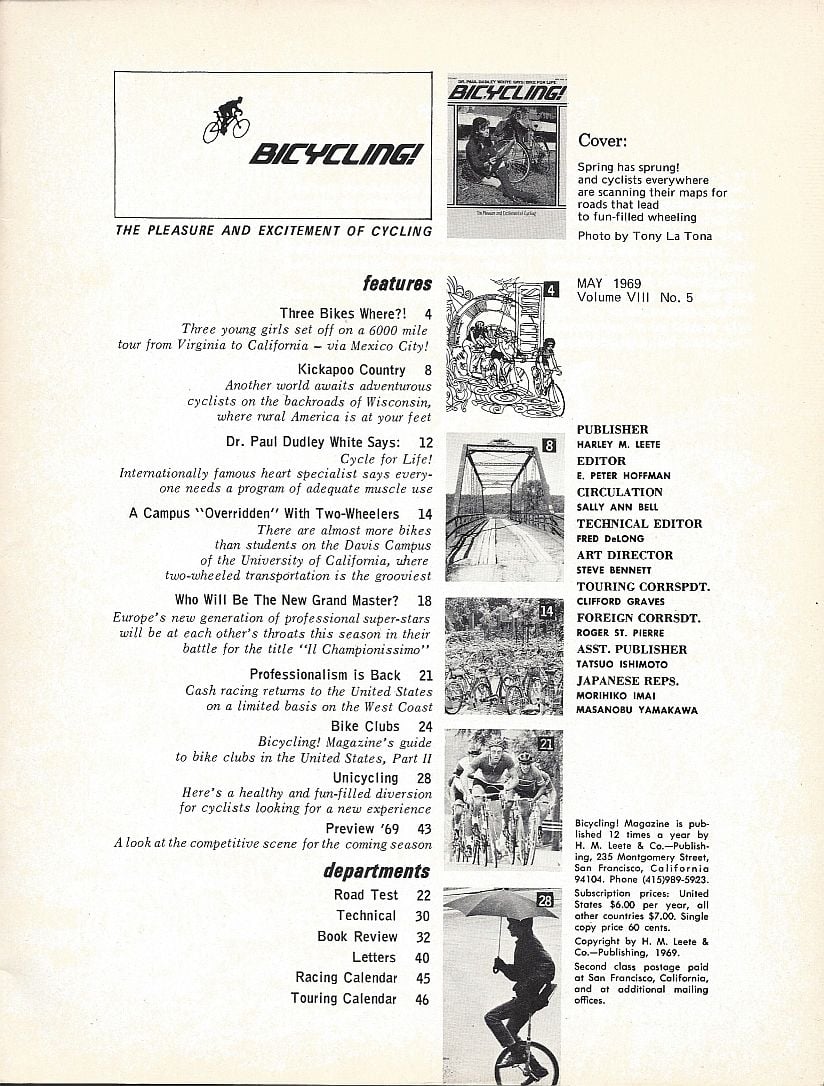 50 Years Ago: May 1969 in Bicycling! magazine - Bike Forums