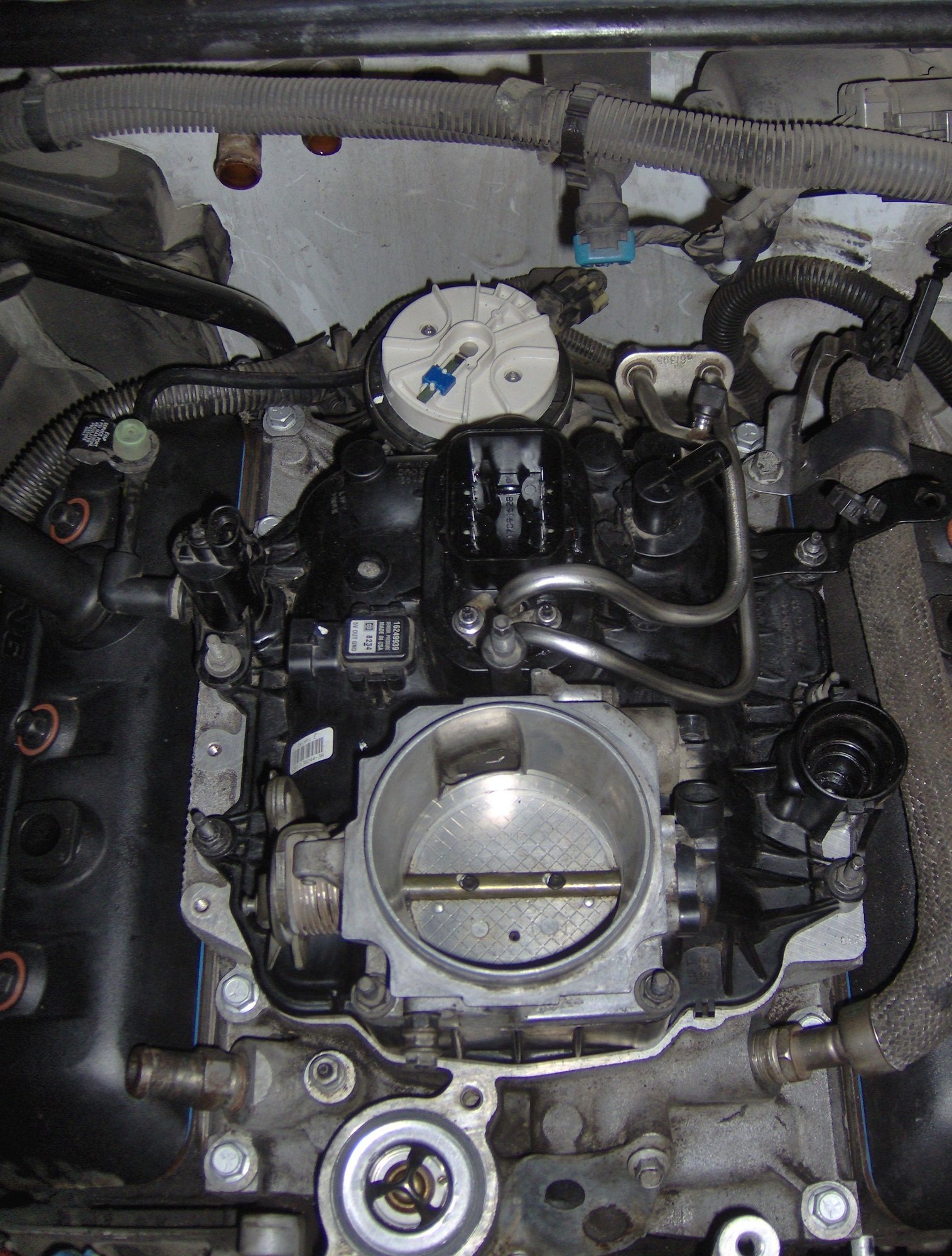 Plenum and throttle body installed.