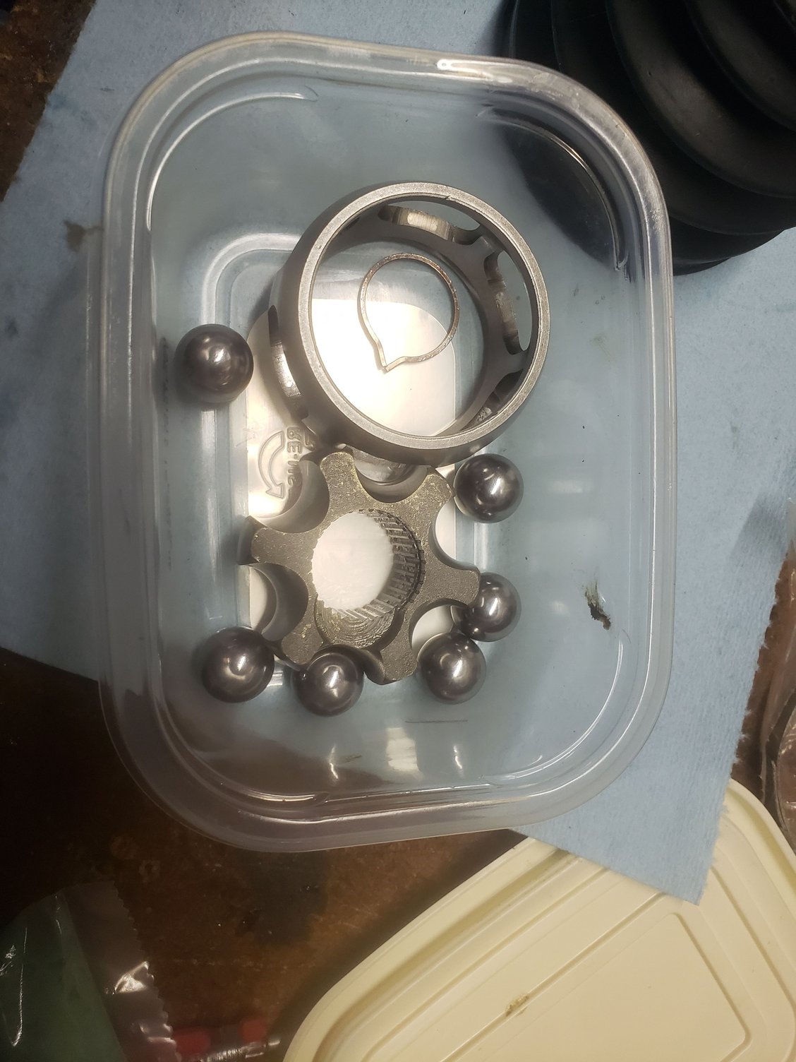 The parts for the cv joint.