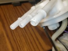 Dirt on the hose connections.