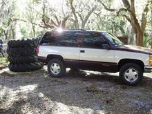 backed up by some 72'' tractor tires